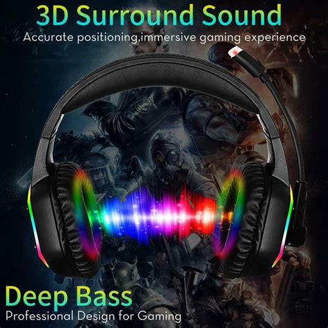 RGB LED Light Gaming Headset Computer Game Console 3D Stereo 7.1 ...