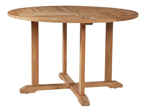 Curtis 35.5" Dia Round Teak Outdoor Dining Table with Umbrella Hole on Chairish.com | Outdoor ...