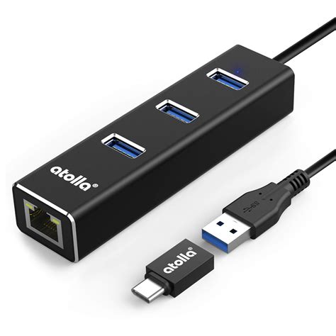 Buy Atolla USB 3.0 Hub, Aluminum USB to Ethernet Adapter with 3 USB 3.0 ...