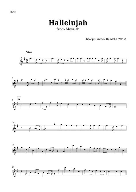 Hallelujah by Handel for Flute (arr. Langanho) by Handel Sheet Music ...