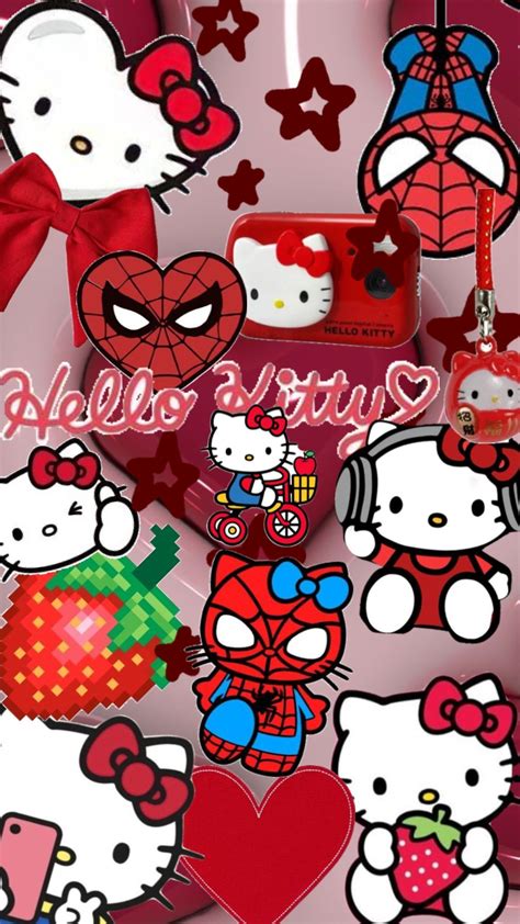 Red Spider-Man/hello kitty | Hello kitty wallpaper, Hello kitty iphone ...