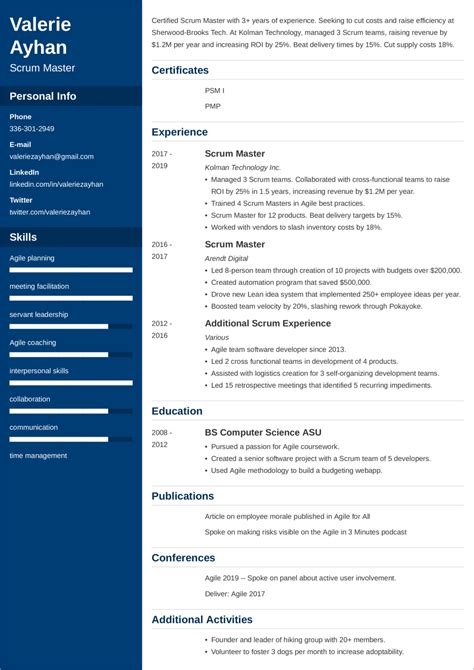 Scrum Master Resume Examples for 2024 [+Templates & Skills]