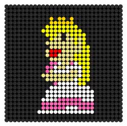 8 Bit Princess Peach Perler Bead Pattern | Bead Sprites | Characters Fuse Bead Patterns