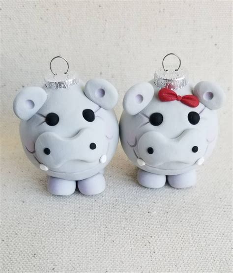 Hippo Mini Christmas Ornaments - Etsy