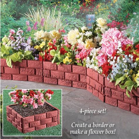 4 Pack Garden Plastic Brick Effect Lawn Grass Edging Skirting Border Picket Fencing - Buy Garden ...