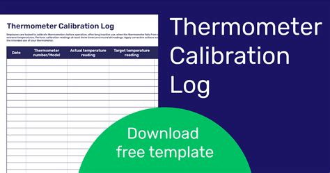 Thermometer Calibration Log | Download Free Template