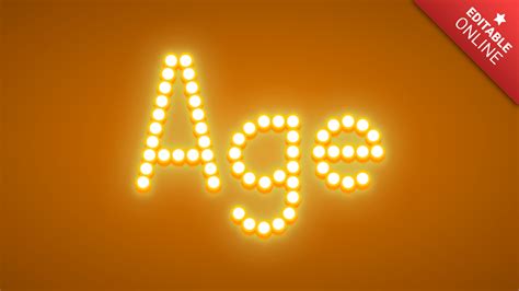 Age | Yellow Led | Text Effect Generator