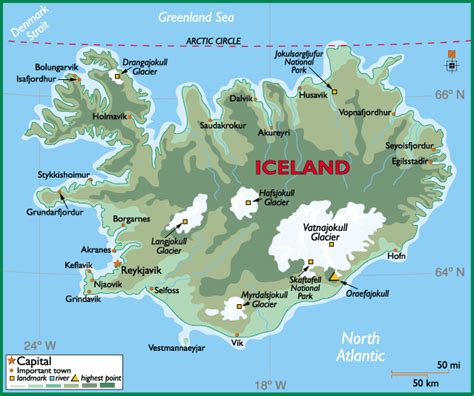 iceland Map and iceland Satellite Images