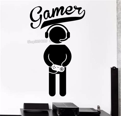 New Design Wall Stickers Gaming Joystick Joypad Controller Game Vinyl ...