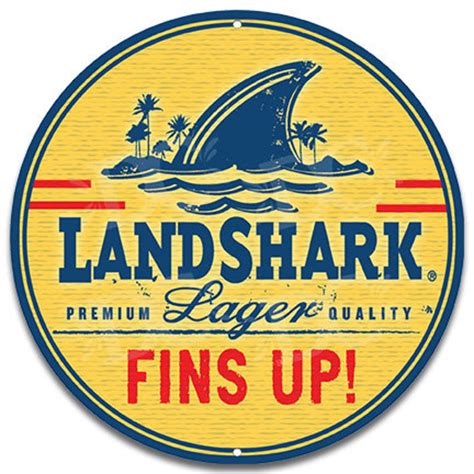 Landshark Lager Metal Circle Sign Landshark Lager Beer Bar | Etsy