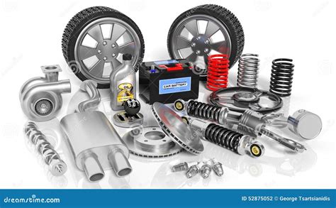 Various Car Parts And Accessories Stock Illustration - Image: 52875052