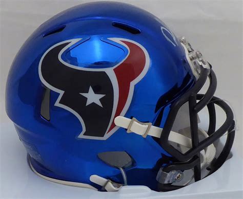 Deshaun Watson Autographed Signed Houston Texans Blue Chrome Speed Mini Helmet - Beckett Authentic