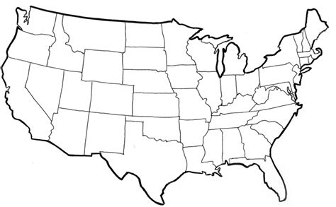 Blank Political Map United States