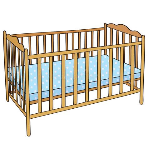 Wooden Baby Crib Vector Illustration Stock Vector - Illustration of ...