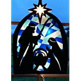 Amazon.com : Teak Isle Christmas Window Decoration, Nativity Scene : Yard Signs : Garden & Outdoor