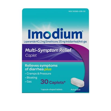 Imodium Multi-Symptom Relief Anti-Diarrheal Medicine Caplets, 30 ct. - Walmart.com - Walmart.com