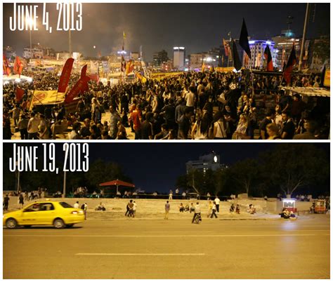 .: Taksim square- before and after the protests