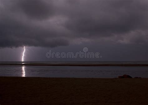 Stormy Sea at Night with Dramatic Sky and the Big Moon Stock Image - Image of black, cloudscape ...