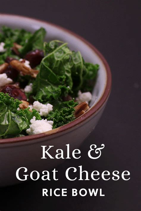 Kale is still king in this quick and easy 5 ingredient rice bowl Cheese Rice, Goat Cheese, Easy ...