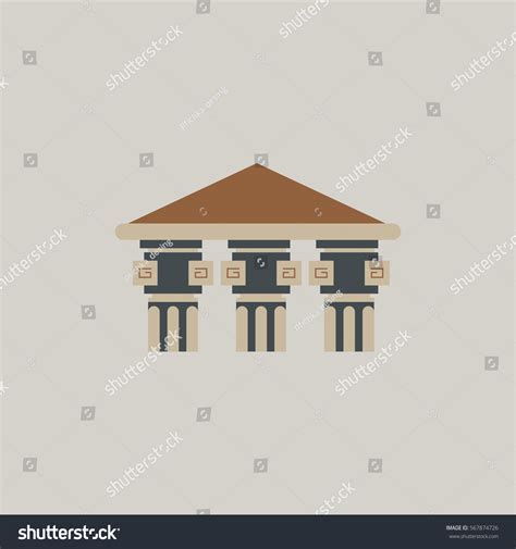 Architecture Greek Building Doric Temple Stock Vector (Royalty Free ...