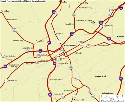 Map of Birmingham Alabama - TravelsMaps.Com