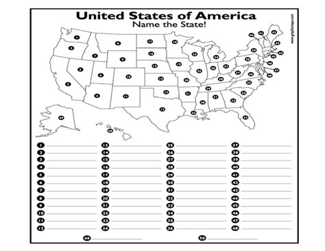 Page 1 - United States Map Test.docx | United states map, State map ...