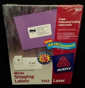 Avery 5163 Shipping Labels Jam-Free Laser 2 x 4 White 1000 in Box 72782051631 | eBay