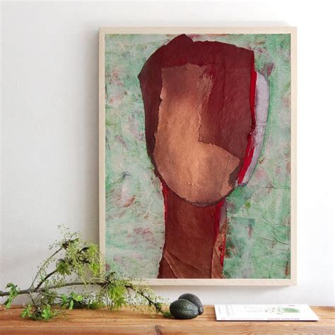 Red Green Abstract Painting - Etsy