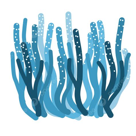 Blue Coral PNG Transparent, Cartoon Blue Coral Plant Element Background ...