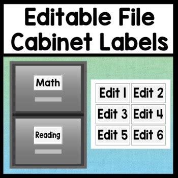 Editable File Cabinet Labels {3 Sizes!} {Easy, Editable Pages} | TpT