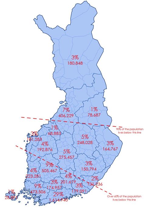 Population distribution in Finland | Map, Finland, Cartography