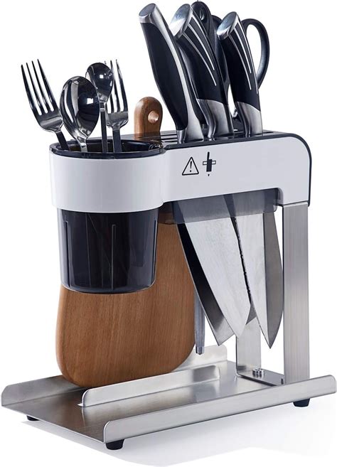 Amazon.com: istBoom Knife and Cutting Board Holder with Utensil Caddy ...