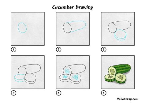 Cucumber Drawing - HelloArtsy