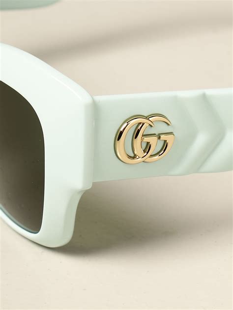 GUCCI: sunglasses in acetate with GG logo | Glasses Gucci Women Green ...