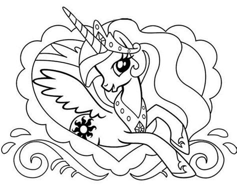 Princess Celestia Alicorn Pony Coloring Pages - Coloring Pages