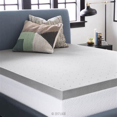 Lucid 3 in. Twin XL Bamboo Charcoal Memory Foam Mattress Topper-LU30TX30BT - The Home Depot