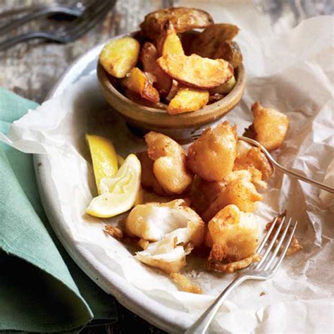 Beer-battered fish bites with chunky chips recipe | delicious. magazine