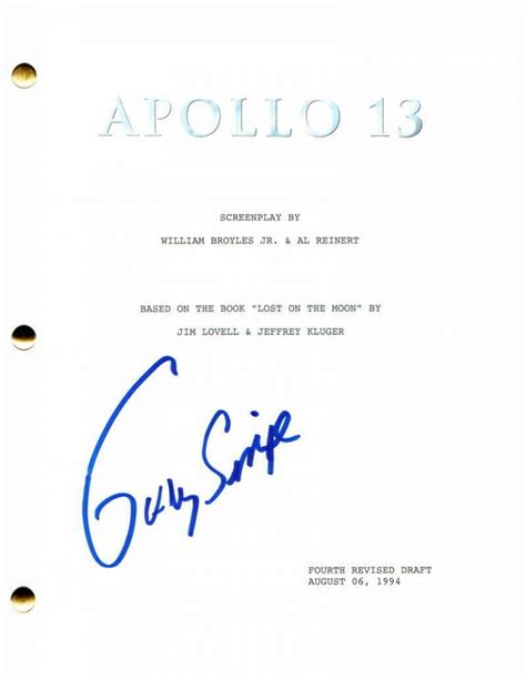 GARY SINISE SIGNED AUTOGRAPH APOLLO 13 FULL MOVIE SCRIPT - TOM HANKS BILL PAXTON Collectible ...