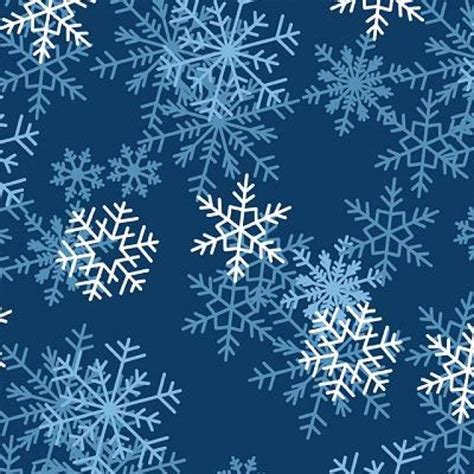 Dark Blue Snowflake Fleece Fabric