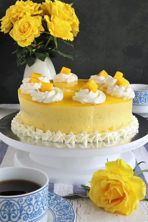 Delicious Mango Cake with Mirror Top | Foxy Folksy