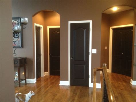 black doors with white trim | Black interior doors, House design, Black doors