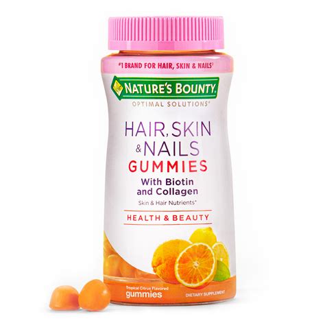 Nature's Bounty Hair Skin and Nails Gummy Vitamins With Biotin, 80 Ct ...