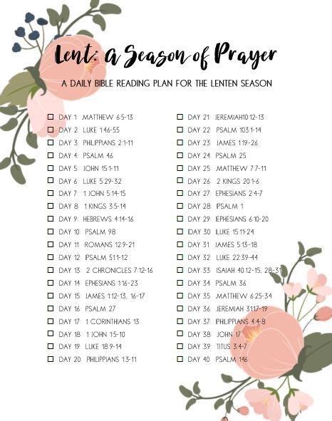 2018 Bible Reading Plan for Lent - a 40 day Bible reading plan. This year's theme is "Lent: A ...