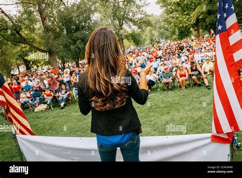 Lauren Boebert gives her stump speech at a political rally in Colorado ...