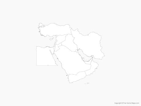 Printable Vector Map Of Middle East With Countries Outline, 42% OFF