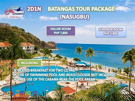 2D1N BATANGAS TOUR PACKAGE (NASUGBU)