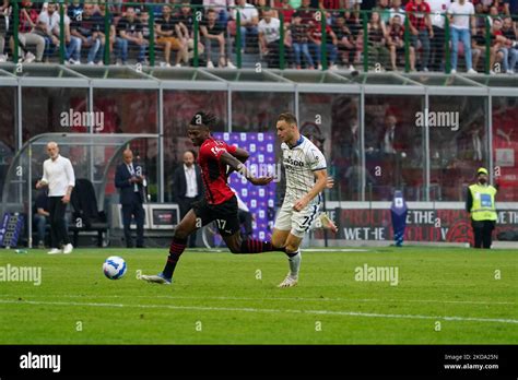 Rafael Leao of AC Milan score goal during AC Milan against Atalanta ...