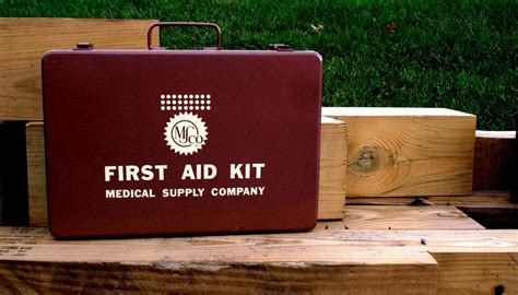 Vintage Metal First Aid Kit Box by Medical Supply Company