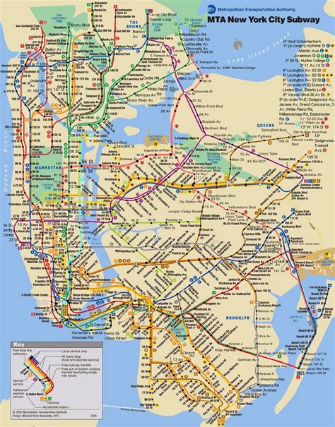 NYC transit carte - MTA carte du réseau (New York - etats-unis)