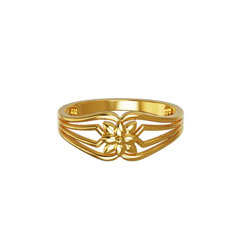 Plain Floral Design Gold Ring 07-15 - SPE Gold,Chennai